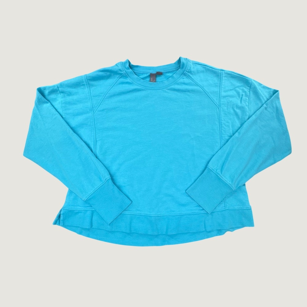 Sweaty Betty After Class Sweatshirt Turquoise Blue Cotton Modal XL US 12 SB5622C